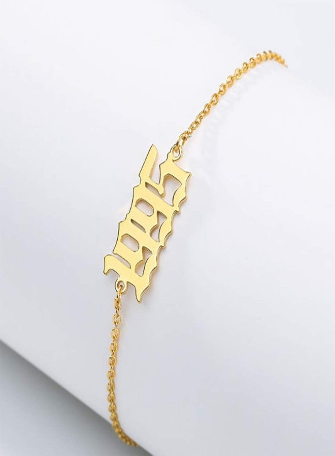 Glimmerst 18K Gold Plated Stainless Steel Birthday Year Number Bracelet Memorable Anniversary 2000 Year Bracelet for Women - Image 4